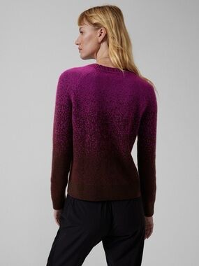 Athleta Ombré Merino Wool Purple Moody Crewneck Sweater